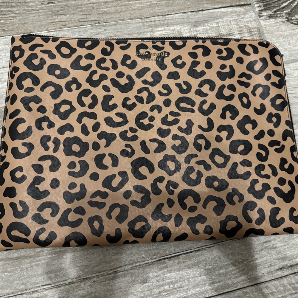 Kate Spade Leopard Print Clutch in Tan and Black